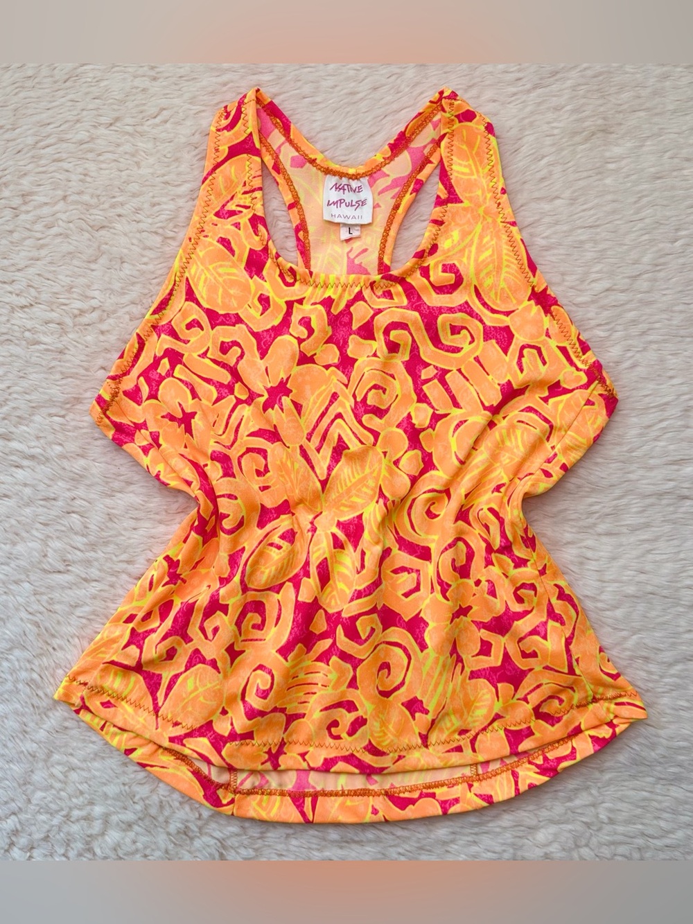 Y2K Vintage 90’s Native Impulse Tropical Floral Tankini Active Swim Tank Top L